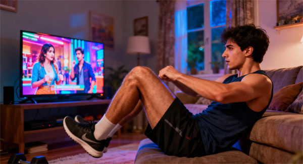 懒人减肥 懒人瘦腰腹动作 沙发上追剧就能练