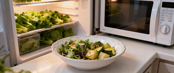 使用微波炉做剩菜减脂餐